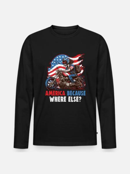 American Patriotic USA Design - Men's Premium Organic Long Sleeve Shirt - black