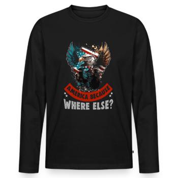 American Patriotic USA Design - Men's Premium Organic Long Sleeve Shirt - black - Front - Nico (187cm)