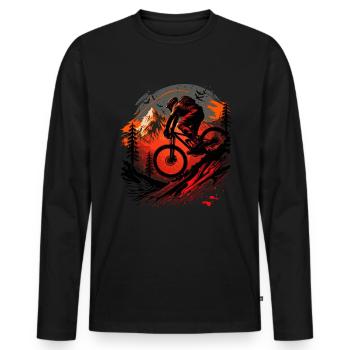 Conception cool de descente de VTT pour les fans de VTT - T-shirt manches longues Premium bio Homme - noir - Devant - Nico (187cm)