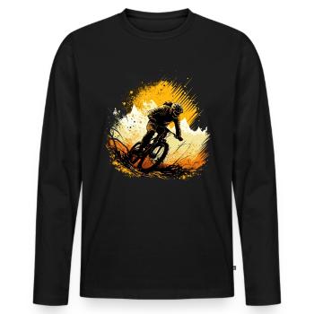 Conception cool de descente de VTT pour les fans de VTT - T-shirt manches longues Premium bio Homme - noir - Devant - Nico (187cm)