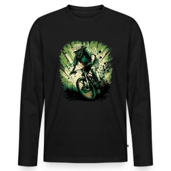 Conception cool de descente de VTT pour les fans de VTT - T-shirt manches longues Premium bio Homme - noir - Devant - Nico (187cm)