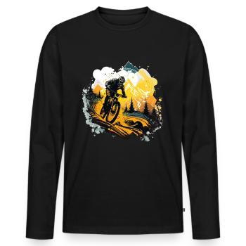 Conception cool de descente de VTT pour les fans de VTT - T-shirt manches longues Premium bio Homme - noir - Devant - Nico (187cm)