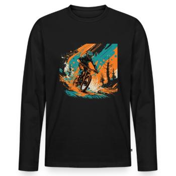 Conception cool de descente de VTT pour les fans de VTT - T-shirt manches longues Premium bio Homme - noir - Devant - Nico (187cm)