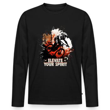 Conception cool de descente de VTT pour les fans de VTT - T-shirt manches longues Premium bio Homme - noir - Devant - Nico (187cm)