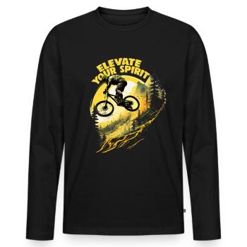 Conception cool de descente de VTT pour les fans de VTT - T-shirt manches longues Premium bio Homme - noir - Devant - Nico (187cm)