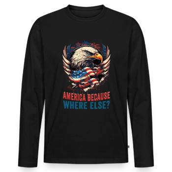 American Patriotic USA Design - Men's Premium Organic Long Sleeve Shirt - black - Front - Nico (187cm)
