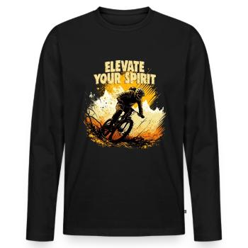 Conception cool de descente de VTT pour les fans de VTT - T-shirt manches longues Premium bio Homme - noir - Devant - Nico (187cm)