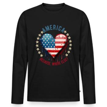 American Patriotic USA Design - Men's Premium Organic Long Sleeve Shirt - black - Front - Nico (187cm)