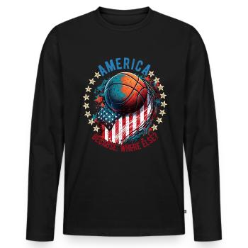 American Patriotic USA Design - Men's Premium Organic Long Sleeve Shirt - black - Front - Nico (187cm)