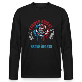 American Patriotic USA Design - Men's Premium Organic Long Sleeve Shirt - black - Front - Nico (187cm)