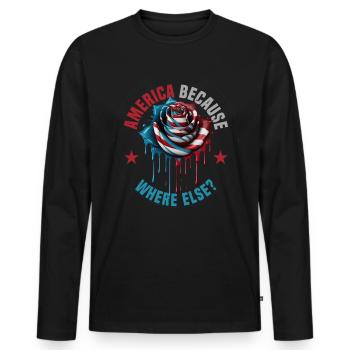 American Patriotic USA Design - Men's Premium Organic Long Sleeve Shirt - black - Front - Nico (187cm)