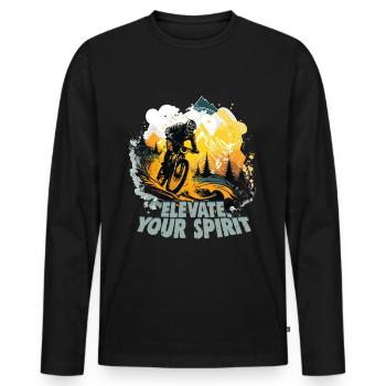 Conception cool de descente de VTT pour les fans de VTT - T-shirt manches longues Premium bio Homme - noir - Devant - Nico (187cm)