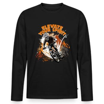 Conception cool de descente de VTT pour les fans de VTT - T-shirt manches longues Premium bio Homme - noir - Devant - Nico (187cm)