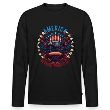 American Patriotic USA Design - Men's Premium Organic Long Sleeve Shirt - black - Front - Nico (187cm)