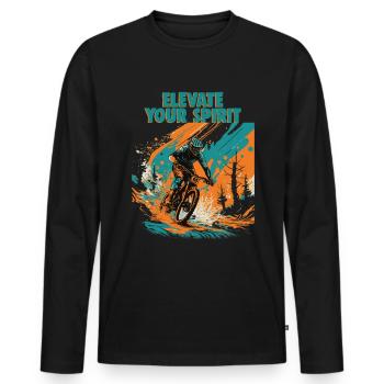 Conception cool de descente de VTT pour les fans de VTT - T-shirt manches longues Premium bio Homme - noir - Devant - Nico (187cm)
