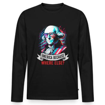 American Patriotic USA Design - Men's Premium Organic Long Sleeve Shirt - black - Front - Nico (187cm)