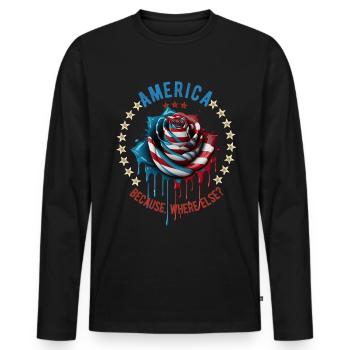 American Patriotic USA Design - Men's Premium Organic Long Sleeve Shirt - black - Front - Nico (187cm)