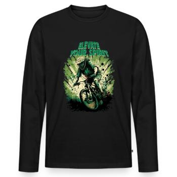 Conception cool de descente de VTT pour les fans de VTT - T-shirt manches longues Premium bio Homme - noir - Devant - Nico (187cm)