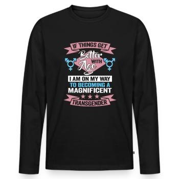 Bisexell Transgender Pride Day LGBT - Männer Premium Bio Langarmshirt - Schwarz - Vorne - Nico (187cm)