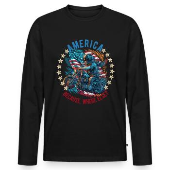 American Patriotic USA Design - Men's Premium Organic Long Sleeve Shirt - black - Front - Nico (187cm)