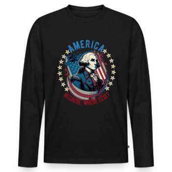 American Patriotic USA Design - Men's Premium Organic Long Sleeve Shirt - black - Front - Nico (187cm)