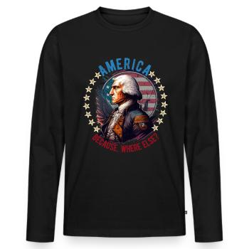 American Patriotic USA Design - Men's Premium Organic Long Sleeve Shirt - black - Front - Nico (187cm)