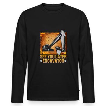 Crane operator design for excavator operators and construction workers - Men's Premium Organic Long Sleeve Shirt - black - Front - Nico (187cm)