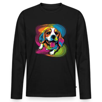 Dog Saying Beagle Design pour les amoureux des chiens - T-shirt manches longues Premium bio Homme - noir - Devant - Nico (187cm)