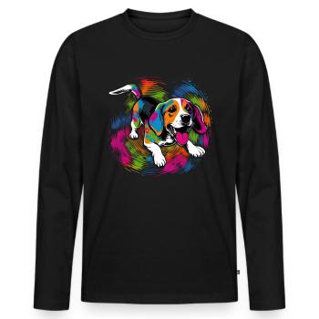 Dog Saying Beagle Design pour les amoureux des chiens - T-shirt manches longues Premium bio Homme - noir - Devant - Nico (187cm)