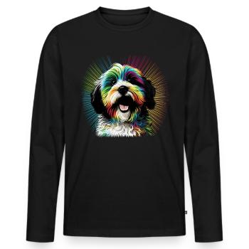 Dog saying Havanese design for dog lovers - Men's Premium Organic Long Sleeve Shirt - black - Front - Nico (187cm)
