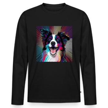 Hunde Spruch Border Collie Design - Männer Premium Bio Langarmshirt - Schwarz - Vorne - Nico (187cm)