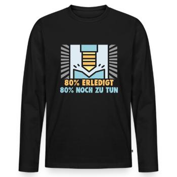 Für Zerspanungsmechaniker CNC Dreher und Fräser - Männer Premium Bio Langarmshirt - Schwarz - Vorne - Nico (187cm)