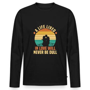 Valentinstag Geschenke Liebhaber Und Paare Designs - Männer Premium Bio Langarmshirt - Schwarz - Vorne - Nico (187cm)