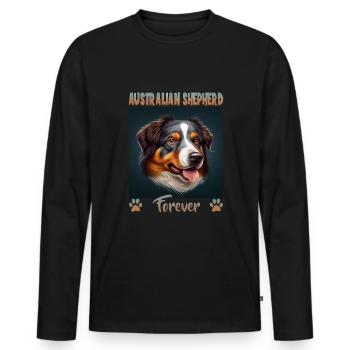 Hunde Australian Shepherd Hundeliebhaber Aussie - Männer Premium Bio Langarmshirt - Schwarz - Vorne - Nico (187cm)
