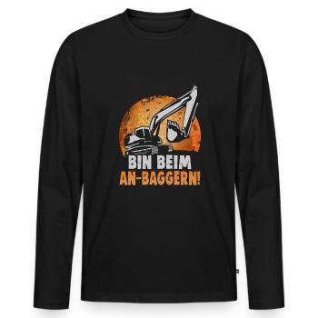 Crane operator design for excavator operators and construction workers - Men's Premium Organic Long Sleeve Shirt - black - Front - Nico (187cm)