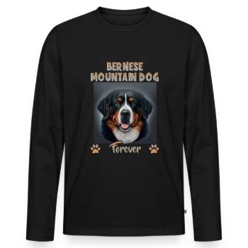 Dogs Bernese Mountain Dog Dog Lovers Aussie - Men's Premium Organic Long Sleeve Shirt - black - Front - Nico (187cm)