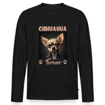 Dog saying Chihuahua design for dog lovers - Men's Premium Organic Long Sleeve Shirt - black - Front - Nico (187cm)