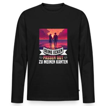 Valentinstag Geschenke Liebhaber Und Paare Designs - Männer Premium Bio Langarmshirt - Schwarz - Vorne - Nico (187cm)