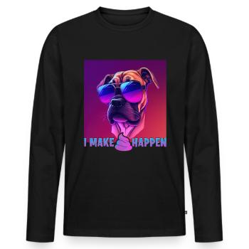 Hunde Spruch Boxer Design für Hundeliebhaber - Männer Premium Bio Langarmshirt - Schwarz - Vorne - Nico (187cm)