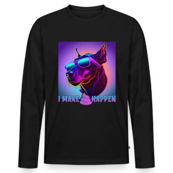Hunde Spruch Doberman Design für Hundeliebhaber - Männer Premium Bio Langarmshirt - Schwarz - Vorne - Nico (187cm)