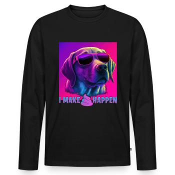 Hunde Spruch Labrador Retriever Design für - Männer Premium Bio Langarmshirt - Schwarz - Vorne - Nico (187cm)