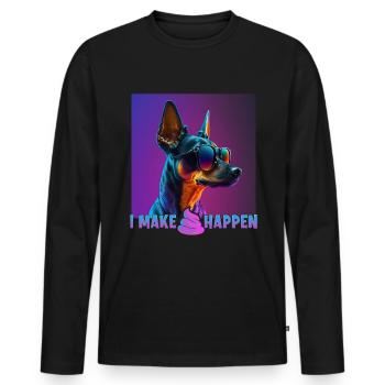 Chien Dicton Zwergpinscher Design Dog Lovers - T-shirt manches longues Premium bio Homme - noir - Devant - Nico (187cm)