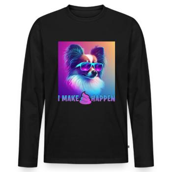 Hunde Spruch Papillon Design für Hundeliebhaber - Männer Premium Bio Langarmshirt - Schwarz - Vorne - Nico (187cm)