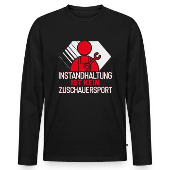 Pour les opérateurs de machines de découpe Opérateurs de tour CNC et fraiseuses - T-shirt manches longues Premium bio Homme - noir - Devant - Nico (187cm)