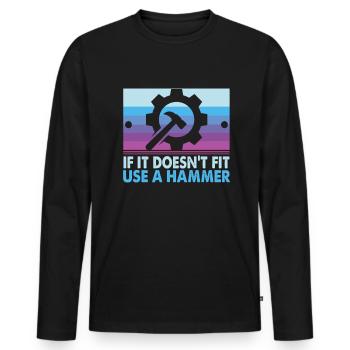 Pour les opérateurs de machines de découpe Opérateurs de tour CNC et fraiseuses - T-shirt manches longues Premium bio Homme - noir - Devant - Nico (187cm)