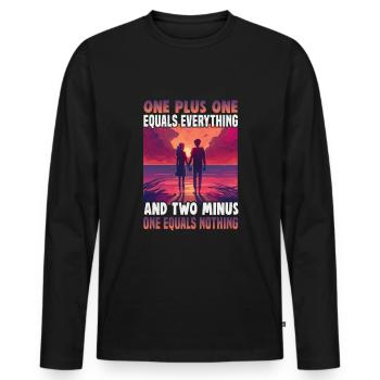 Valentinstag Geschenke Liebhaber Und Paare Designs - Männer Premium Bio Langarmshirt - Schwarz - Vorne - Nico (187cm)