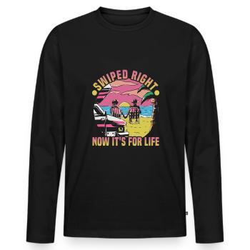 Valentinstag Geschenke Liebhaber Und Paare Designs - Männer Premium Bio Langarmshirt - Schwarz - Vorne - Nico (187cm)