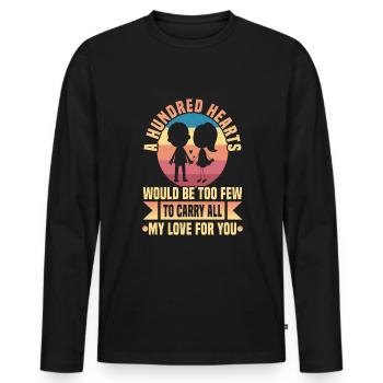 Valentinstag Geschenke Liebhaber Und Paare Designs - Männer Premium Bio Langarmshirt - Schwarz - Vorne - Nico (187cm)