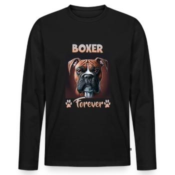 Dog Saying Boxer Design for Dog Lovers - Men's Premium Organic Long Sleeve Shirt - black - Front - Nico (187cm)