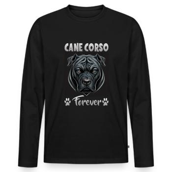 Dog saying Cane Corso design for dog lovers - Men's Premium Organic Long Sleeve Shirt - black - Front - Nico (187cm)